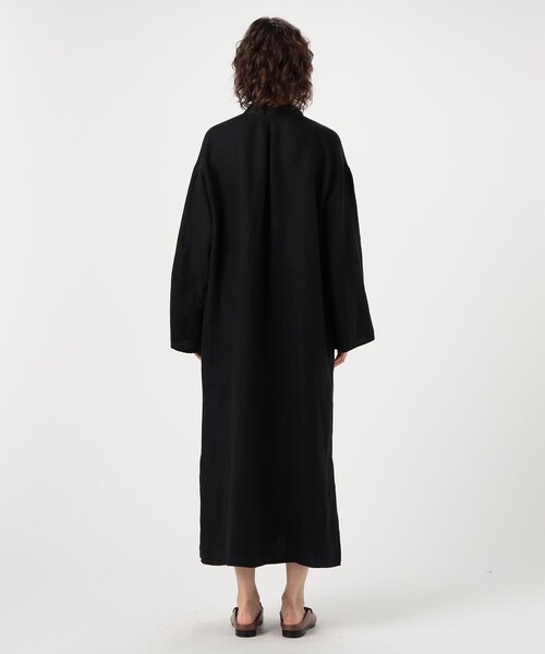 galerie vieリネンコットンカシミヤ ステンカラーシャツワンピース