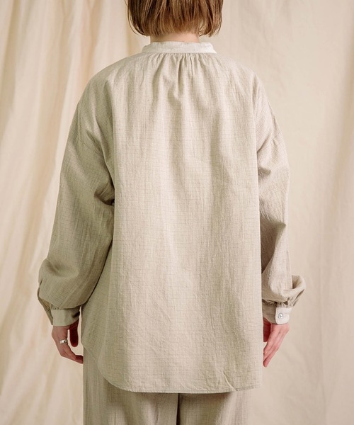 prit ブラウス シャツ 「prit」 綿麻シャドウチェック