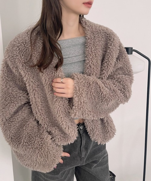 アドーア☆フードブルゾン38未使用7.4万黒 ◇コンパクトグログランコート （アウター）｜ADORE / アドーア