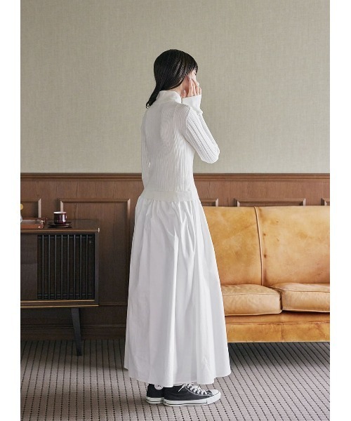 トリココムデギャルソン ドルマンスリーブロングワンピース ポリエステルハイネック トリココムデギャルソン ドルマンスリーブロングワンピース