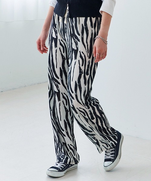 パンツ 「Fizz/フィズ」　総柄レイヤードプリーツパンツ レディース | Fizz