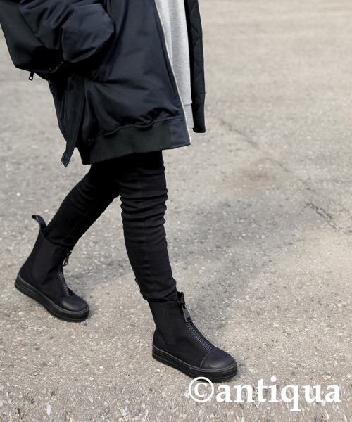 「antiqua」 ショートブーツ S ブラック レディース_画像9