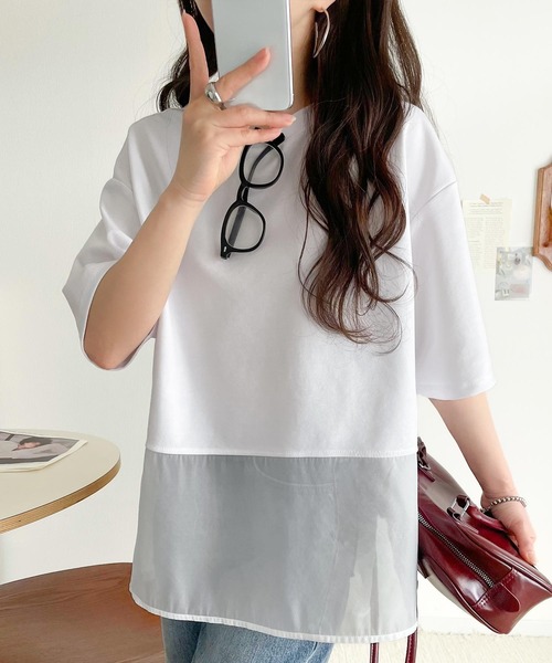 tシャツ 少し透けるテロテロTシャツ レディース 少し透けるテロテロTシャツ（Tシャツ/カットソー）｜STYLE DELI