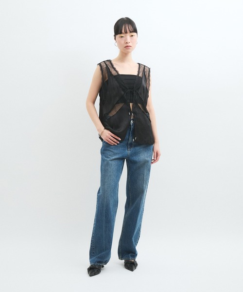 ADAM ET ROPE' ベスト ジレ メロンメッシュレースジレ