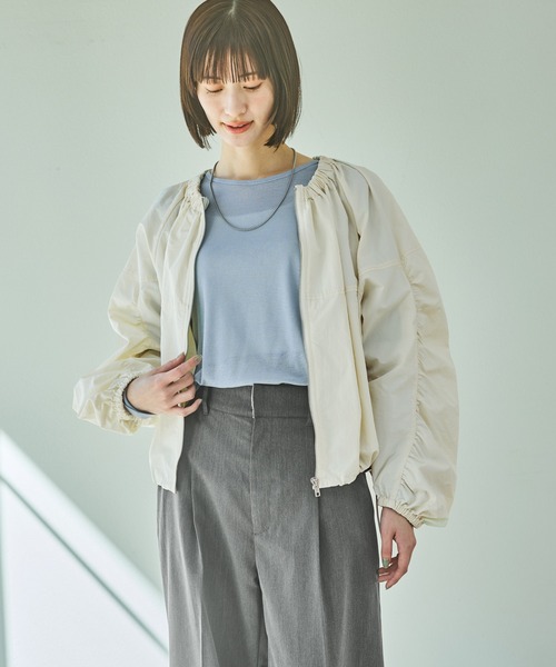 LAKOLE（ラコレ） ブルゾン アウター 袖ボリュームナイロンブルゾン