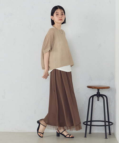 COMME CA ISM / コムサイズム 和紙混　メッシュ　ポンチョニット COMME CA ISM｜和紙混 メッシュ ポンチョニット | Rakuten