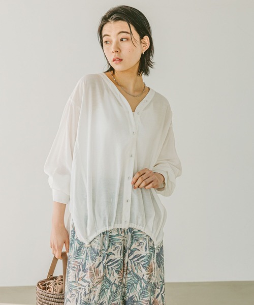 ブラウス シャツ 「洗濯機洗い可能」裾をお好みのシルエットに変えてアレンジドロストヘムシャツ レディース notch.（ファッション） ブラウス シャツ 裾ドロストシャツ