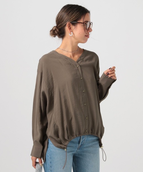 ブラウス シャツ ドロストヘムキーネックシャツ レディース ドロストヘムキーネックシャツ Emma Taylor│STYLEDOOR スタイルドア