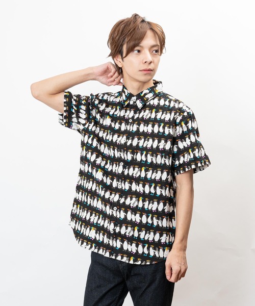 garsonwave シャツ 日本製 ネコ ペンギン クマ プリント