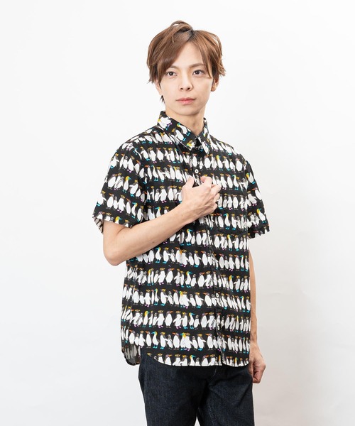 garsonwave シャツ 日本製 ネコ ペンギン クマ プリント