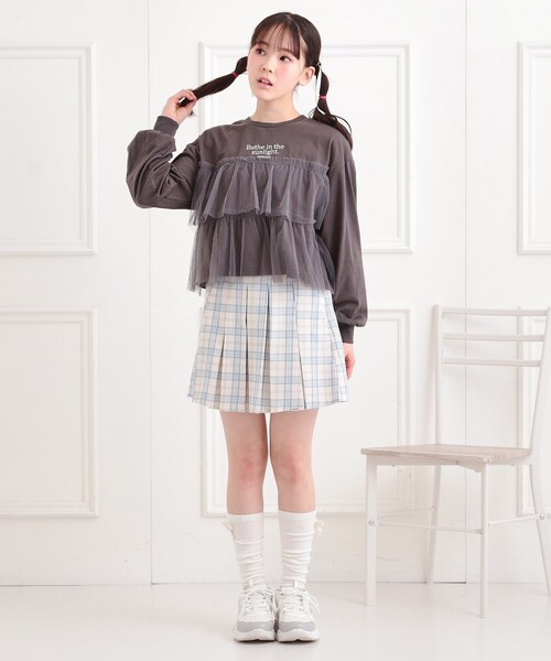 チェック プリーツ スカート（キッズ、ジュニア服、シューズ