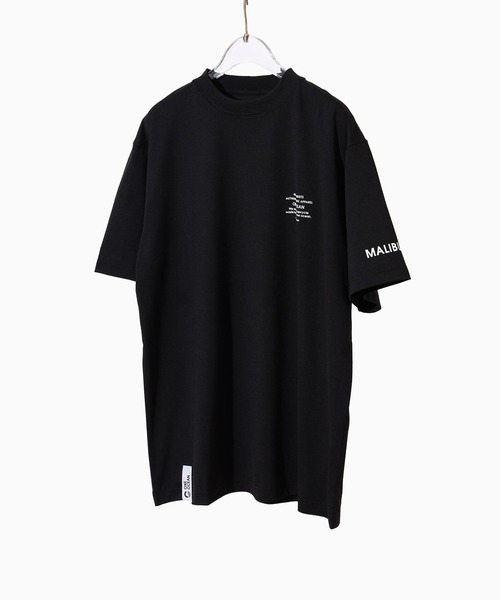 MALIBU プリント ブラック Tシャツ MALIBU SHIRTS tシャツ 「別注」MALIBU / スリーブプリント T