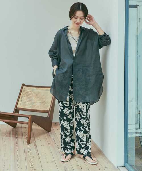 美品　URBAN RESEARCH DOORS フラワープリントパンツ リネンレーヨンフラワープリントパンツ[DRA5-24A104]｜URBAN
