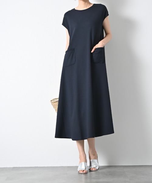 極美品 マッキントッシュ リネン混 シャンブレー シャツワンピース フレア 38 マッキントッシュ シャンブレーワンピース 半袖シャツワンピ