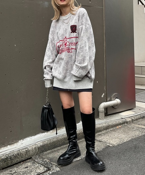 「WHO'S WHO gallery」 長袖ニット「SOURCREAMコラボ」 FREE アッシュグレー メンズ_画像4