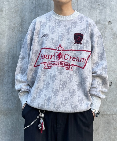 「WHO'S WHO gallery」 長袖ニット「SOURCREAMコラボ」 FREE アッシュグレー メンズ_画像5