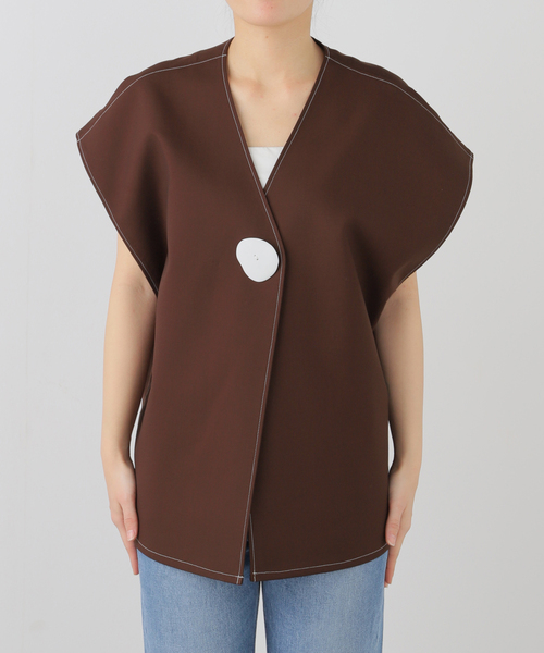 ベスト ジレ SEEALL HAORI GILET SAW53 GL102：ジレ レディース SEEALL ベスト ジレ HAORI GILET SAW53 GL102：ジレ レディース