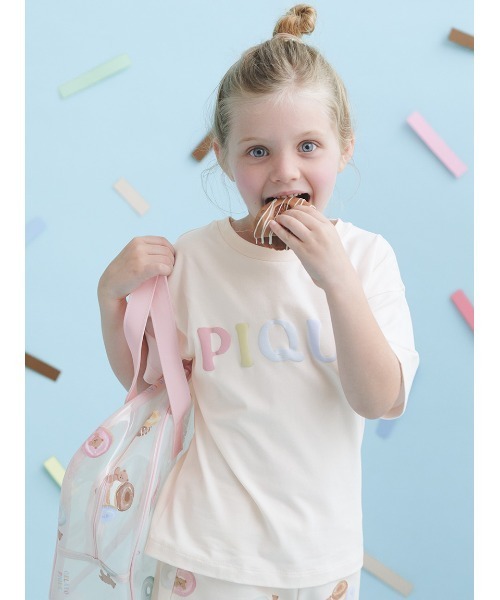 【正規品】ジェラピケ 新品タグ付★ ドーナツベアワンポイントTシャツ　PINK gelato pique｜【JUNIOR】ドーナツベアワンポイントTシャツ