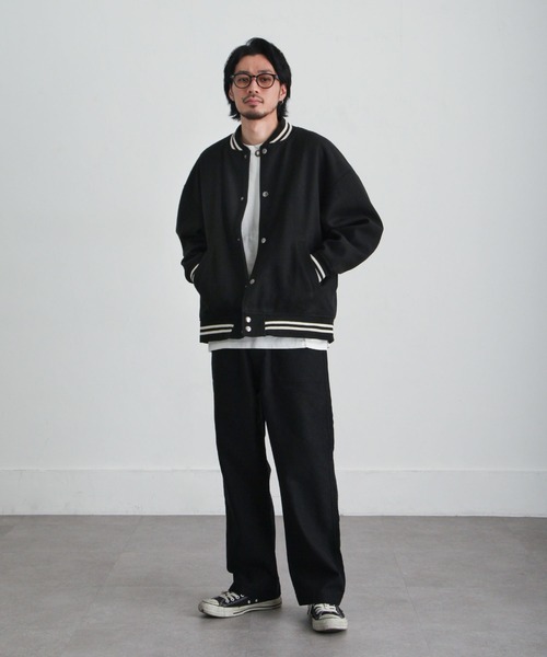 「ZIP FIVE」 スタジャン MEDIUM ブラック×ホワイト メンズ_画像2