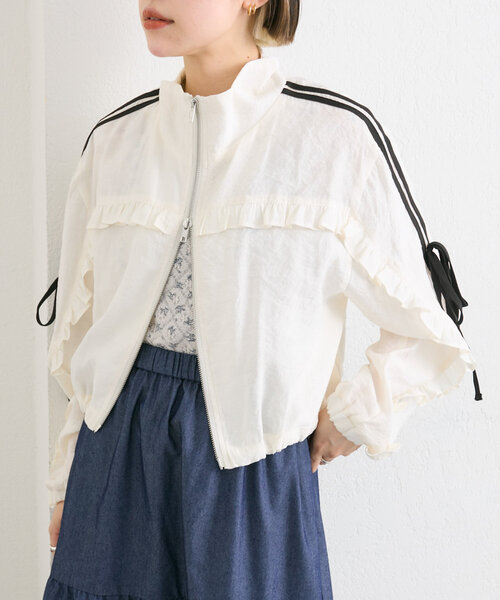w closet フリルラインジャケットネイビー ジャージ トラックジャケット w closet フリルラインジャケットネイビー ジャージ トラック