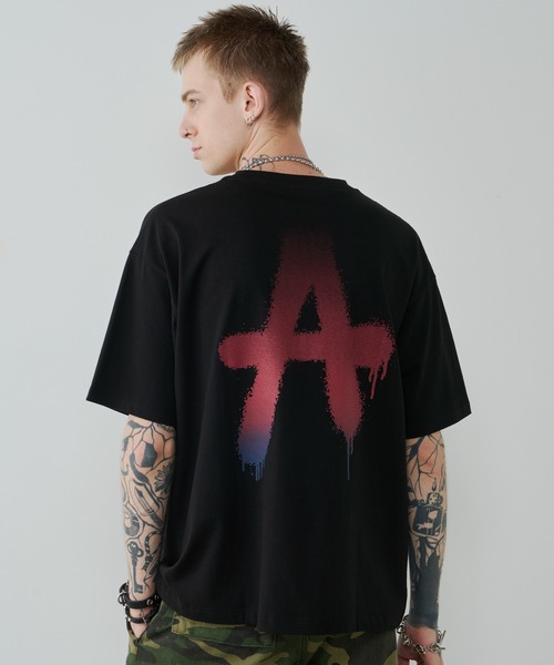 aik　 BELPER グラデーション 半袖Tシャツ 2 オーバーサイズ AIVER（アイバー） tシャツ AIVER AグラデーションS/S TEE メンズ