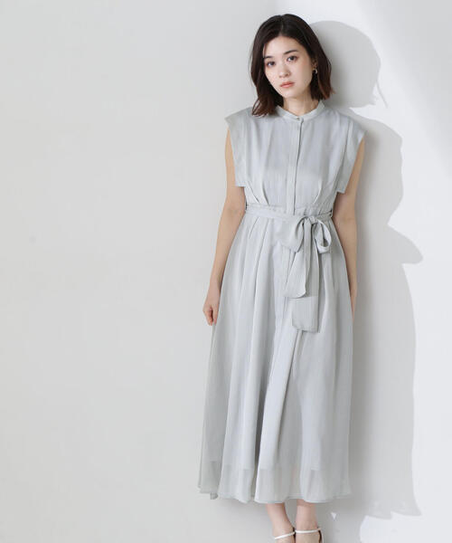 NATURAL BEAUTY BASIC ワンピース シャドーストライプフレア
