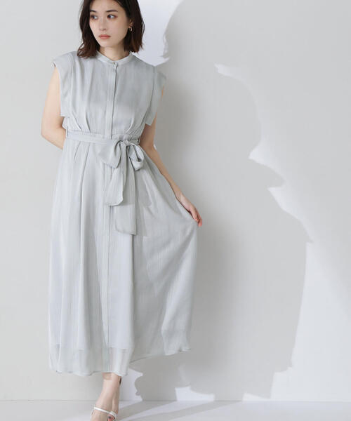 NATURAL BEAUTY BASIC ワンピース シャドーストライプフレア