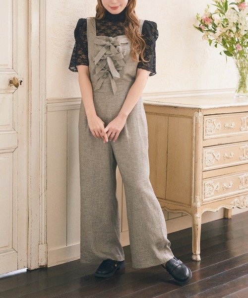 Areeam（アリーム） サロペット オーバーオール リボン付きサロペット