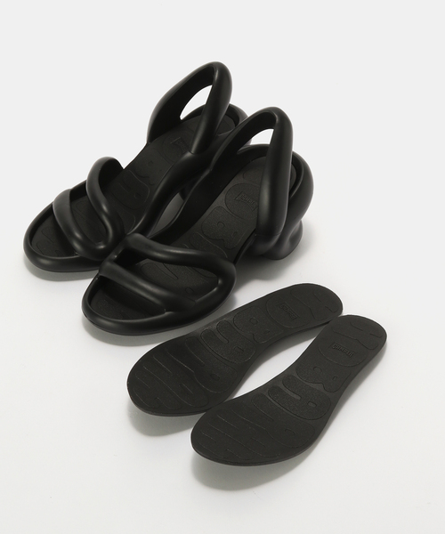 サンダル・ミュール CAMPER Women Sandals K200155 KOBARAH 026 Black Kobarah Black Sandals for Women - Spring/Summer collection