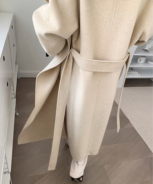 「SMILE ORCHID」 ノーカラーコート M アイボリー レディース_画像2