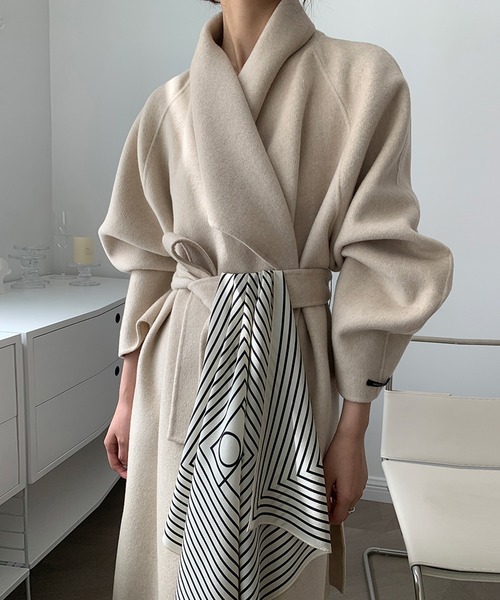 「SMILE ORCHID」 ノーカラーコート M アイボリー レディース_画像5