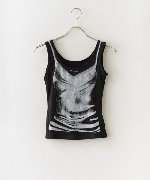 リブ編み ノースリーブ トップス 黒 リブ編みタートルネックノースリーブニットトップス[品番：UZ000011322