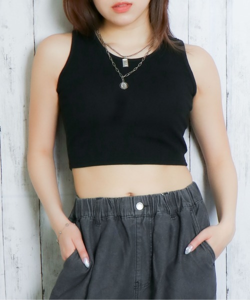 タンクトップ ノースリーブ タンク+キュロットセットアップ レディース STYLEMIXER タンクトップ ノースリーブ カップ付きバック