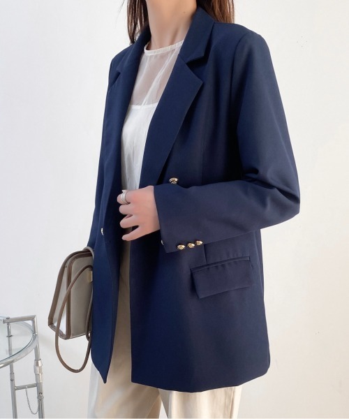 【新品】On ジャケット　レディース　ネイビー　XS LADY LIKE 「LADY LIKE」 テーラードジャケット M ネイビー