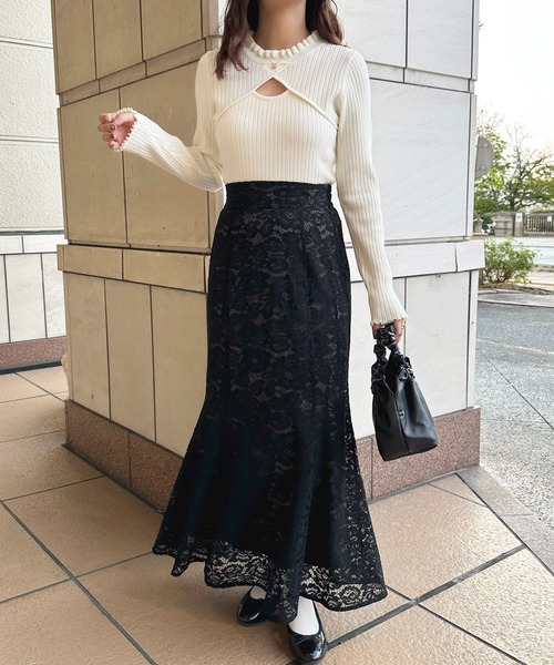 「apres jour」 長袖ニット フリー グレイッシュベージュ レディース_画像4