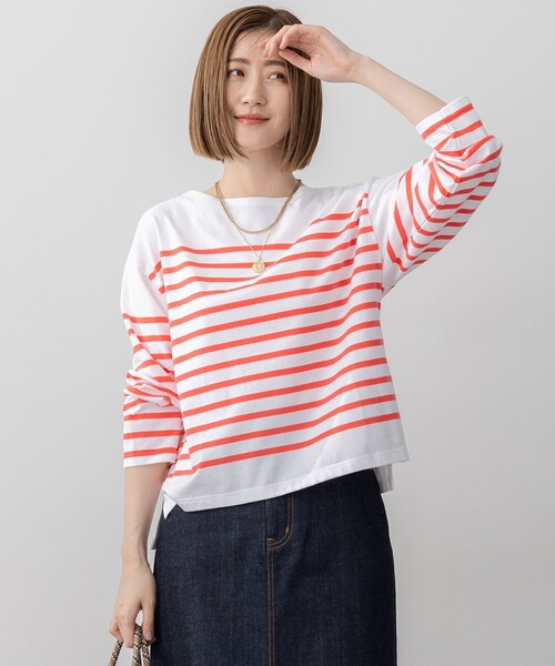 新品23区　【洗える】Armor-lux パネルボーダー 長袖Tシャツ 23区（ニジュウサンク） tシャツ 「洗える」Armor-lux パネルボーダー