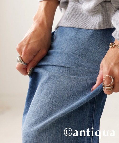 「antiqua」 加工デニムパンツ L ブルー系その他 レディース