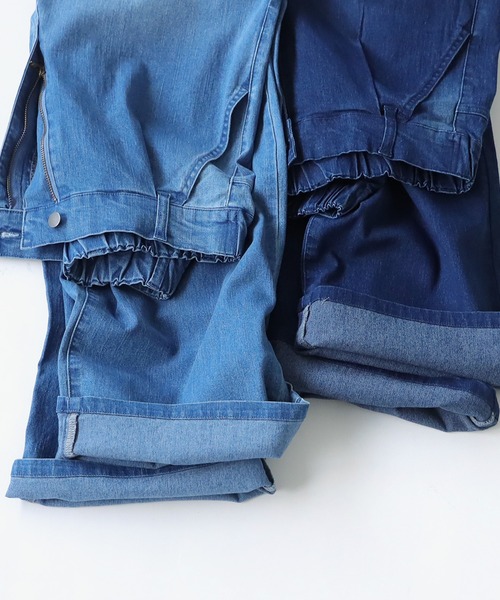 「antiqua」 加工デニムパンツ L ブルー系その他 レディース