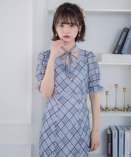 アトリエgg★ドロシーワンピース19ハーフ完売品★美品チェック クチュールバイロジータ ワンピース レーシーチェックワンピース