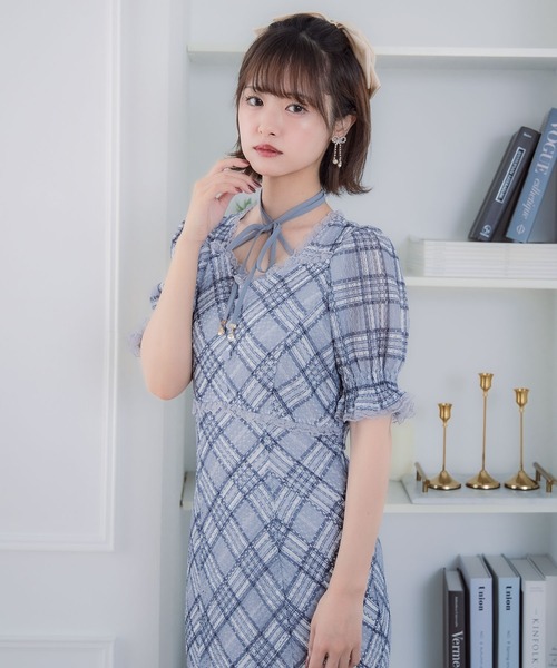 クチュールバイロジータ ワンピース レーシーチェックワンピース
