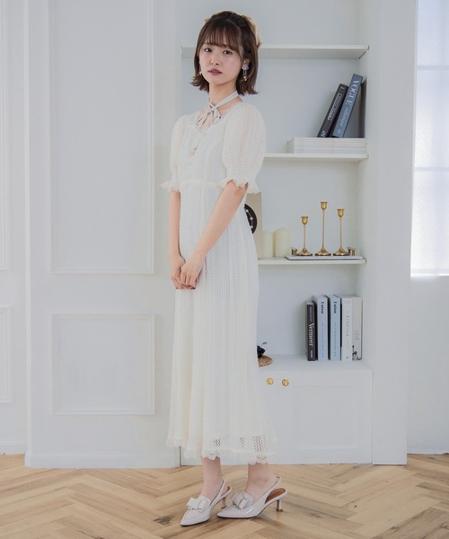 クチュールバイロジータ ワンピース 半袖 レーシーチェックワンピース