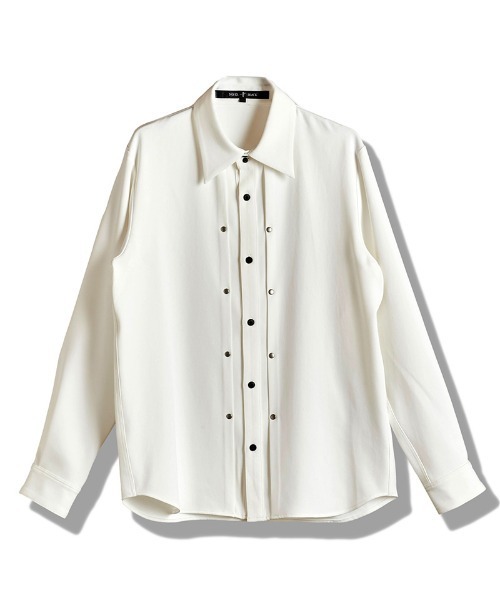 シャツ リベット 服 メンズ リベット付きメンズ長袖シャツ オルタナティブスタイル衣料品