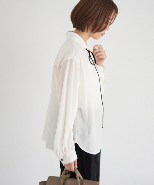 IENA（イエナ） ブラウス シャツ ミニラウンドカラーブラウス