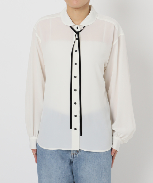 IENA（イエナ） ブラウス シャツ ミニラウンドカラーブラウス