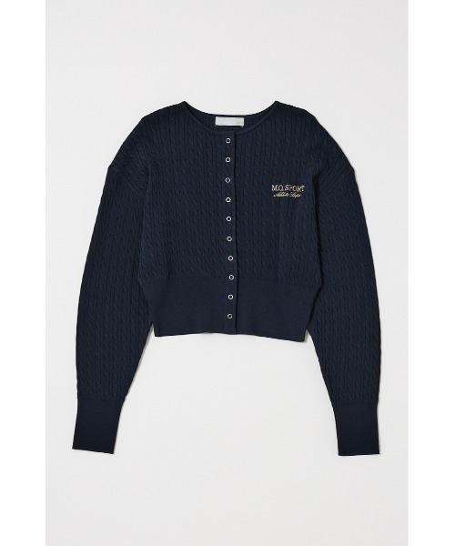 MOUSSY（マウジー） カーディガン 「25年AW新作」LOGO CABLE