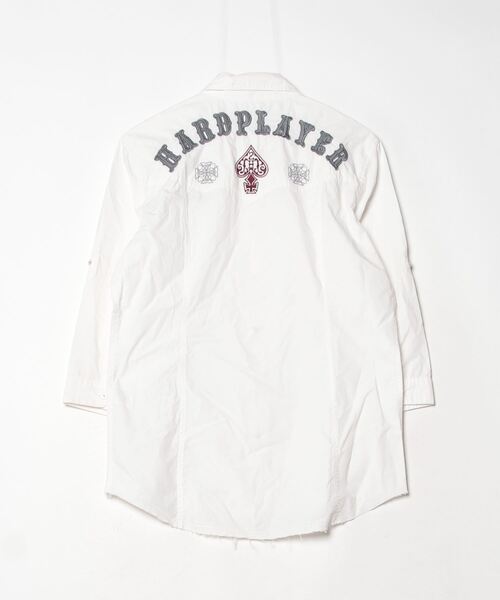 「291295＝HOMME」 刺繍7分袖シャツ 3 ホワイト メンズ_画像2