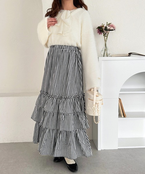 apres jour（アプレジュール） フリルスカート X-LARGE オフホワイト