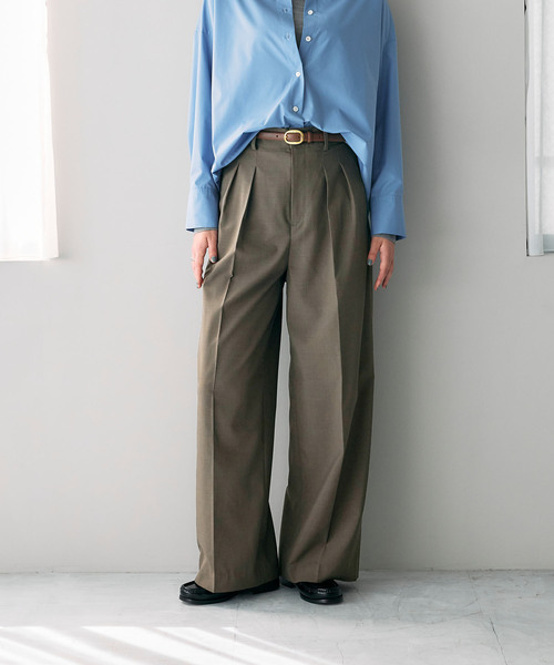 N.O.R.C スラックス パンツ ウォッシャブル2タックルーミーパンツ