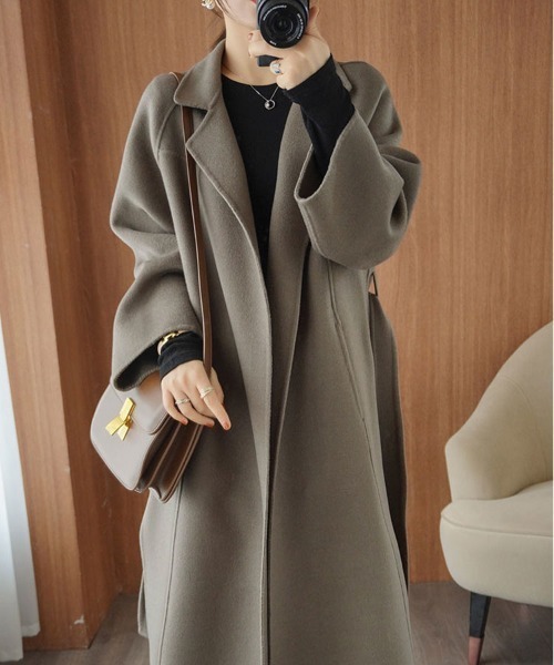 Sally Lunn トレンチコート コート ウールタッチエレガントトレンチ