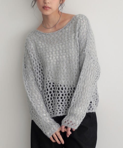 for/c（フォーシー） ニット セーター モヘアライクヘアリーメッシュ